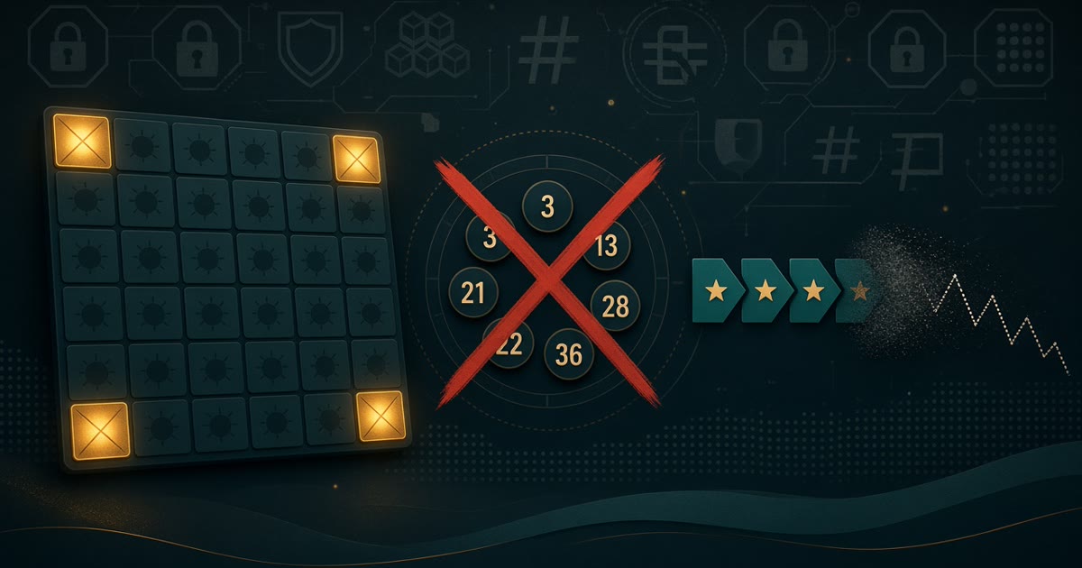VFairGames — crossed-out hot-tile and lucky-number myths on a fairness board