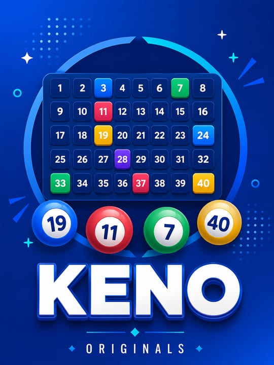 Keno game screenshot showing a number selection grid